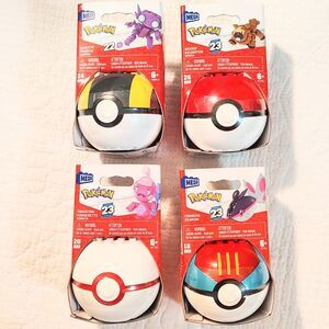 4 Mega Construx Pokemon Poke Balls New Finneon Bidoof Sableye Tinkatink NIB NEW!